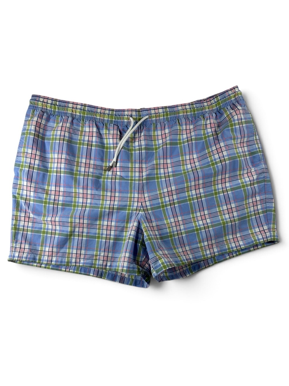 Brooks Brothers Blue, Green and Pink Plaid Swim Shorts